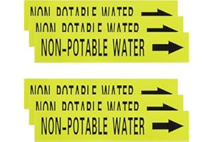 MECCANIXITY Self-Stick Non-Potable Water Pipe Marker Pipe Flow Arrow 1-3/5 x 8 Inch Pipe Identification Marking Labels Right-