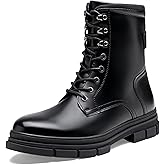Jousen Mens Combat Boots Lace up Boots for Men Waterproof Motorcycle Boots Men
