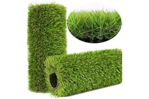 NINXANG Artificial Grass Rug Outdoor Indoor 10FTX15FT Fake Grass Carpet Green Synthetic Grass Turf 1.38 Inch Realistic Faux Grass Rug with Drain Holes for Garden Lawn Landscape Balcony Home Decor