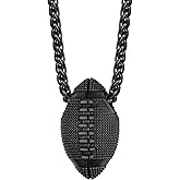 Bestyle Vivid Ball Pendants Sports Necklace for Men, Solid Stainless Steel Soccer/Basketball/Volleyball/Rugby Ball/Baseball Necklace in Silver/Black/Gold, Trendy Sport Fan Jewelry Collection Gift