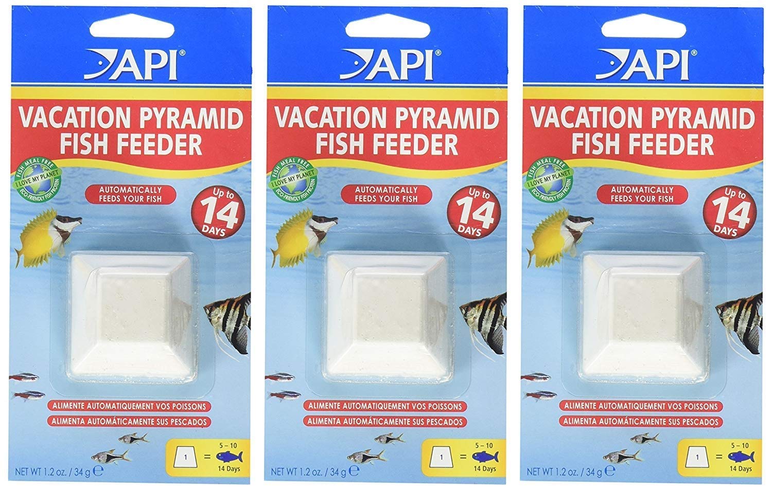 (3 Pack) API 14-Day Pyramid Fish Feeders