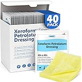 40 Pack Medical Xeroform Petrolatum Dressing Patch,4"x4"Non-Adherent Gauze Pads,Soft Fine Mesh Gauze Patch for Wound Care,Burns,Lacerations,Skin Grafts &amp; Surgical Incisions,Individual Packaged