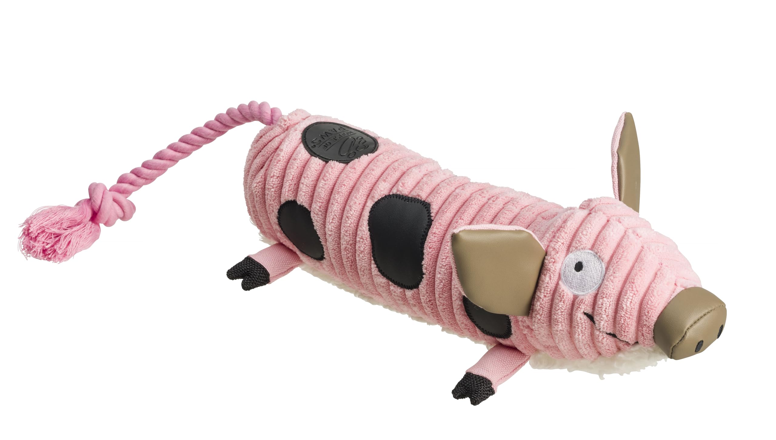 House of Paws Pig Jumbo Cord Dog Toy - Soft Plush with Squeaker