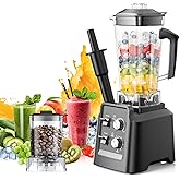 Blender, 68Oz. Countertop Blenders with 20Oz. Grinder, 28000 RPM Kitchen Blender for Smoothies, Ice Crushing, Frozen Fruits, Self-Cleaning, Speed Adjustable, Black