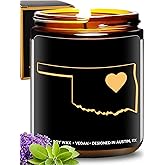 Oklahoma Candle, Unique Oklahoma Themed Gifts for Men and Women, Best State Souvenir Gifts for Moving Away, Thoughtful Home Sick Presents, Ideal for Birthday, Christmas, Graduation, Gift Ready