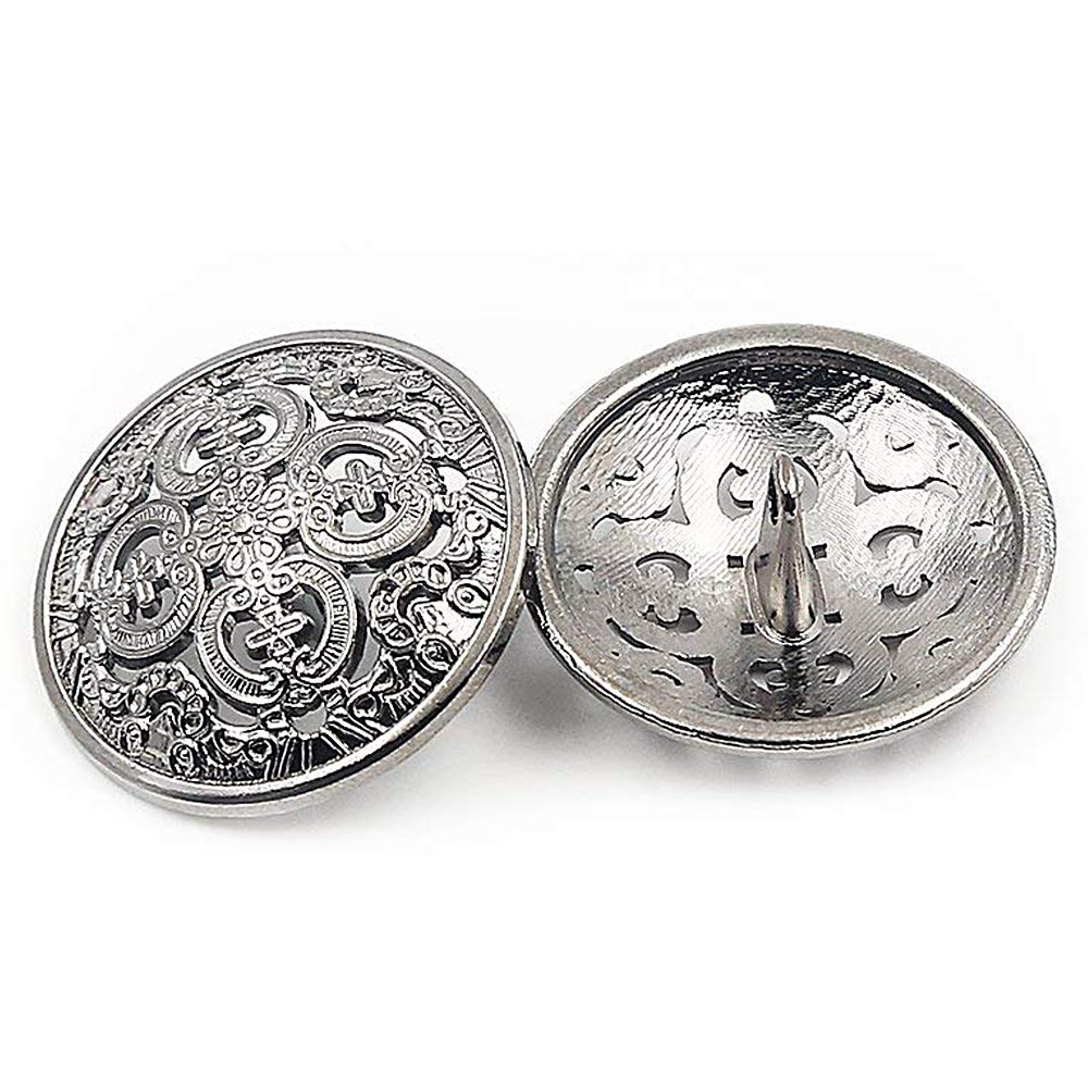 Retro Hollow Metal Coat Buttons Suit Coat Buckles,Pack of 10