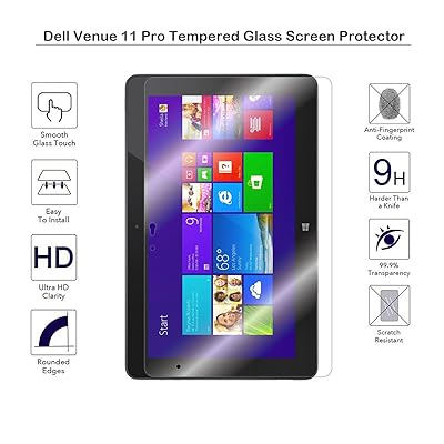 MOTONG Tempered Glass Screen Protector for Dell Venue 11 Pro, 9 H Hardness, 0.3mm Thickness,Made from Real Glass (Dell Venue 11 Pro)