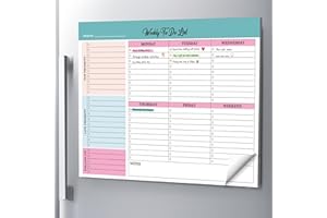 ORIENTAL BEAUTY PEARL Weekly Planner Notepad – Magnetic Undated Weekly Calendar & To Do List Pad for Fridge, Desk | Thick Paper, 52 Pages | Organize Tasks for Students, Professionals