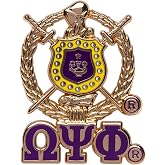 Omega Psi Phi 3D Crest Lapel Pin with Letters
