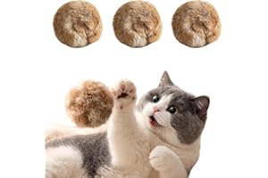 Rabbit Fur Ball Cat Toy, Soft Fluffy Cat Toy Ball with Catnip — Soft, Washable & Fun to Chase, for Bunny Kicks & Chase Game, 