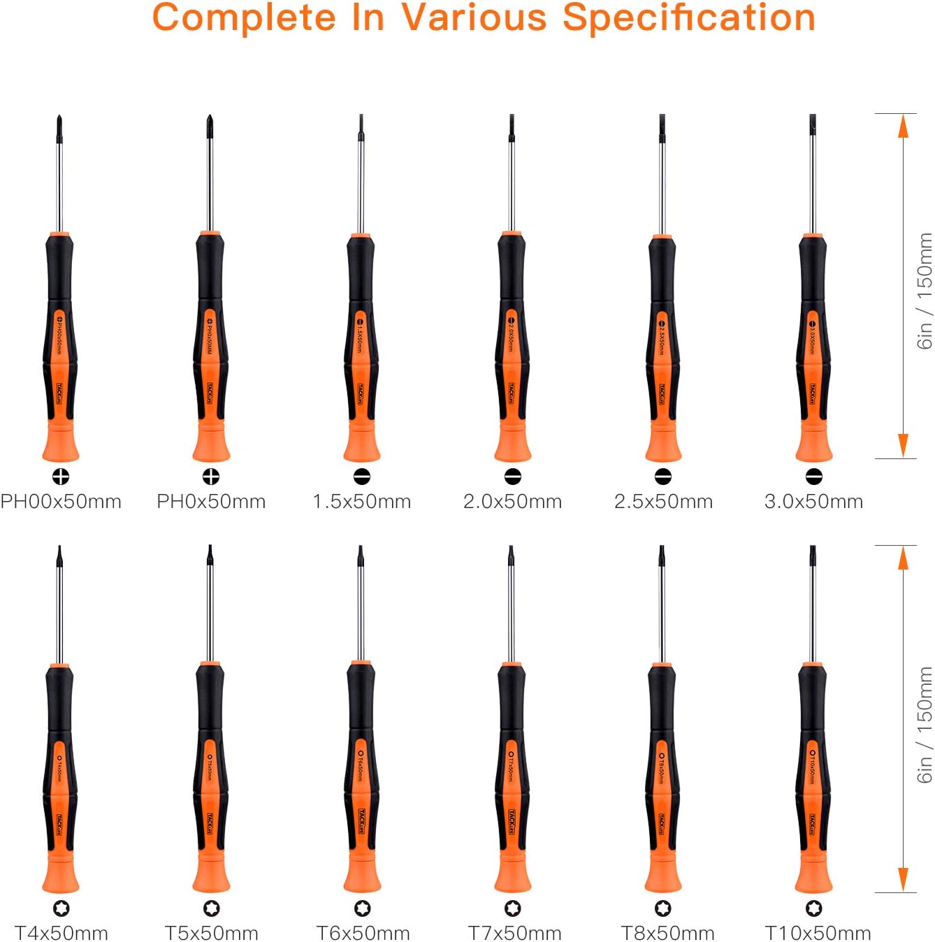 TACKLIFE Magnetic Screwdriver Set, 26PCS Professional Screwdriver Set with Case Includes Slotted/Phillips/Torx Precision Screwdrivers for Repairing Home Improvement Craft: Home Improvement