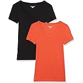 Amazon Essentials Women's Slim-Fit Short-Sleeve V-Neck T-Shirt