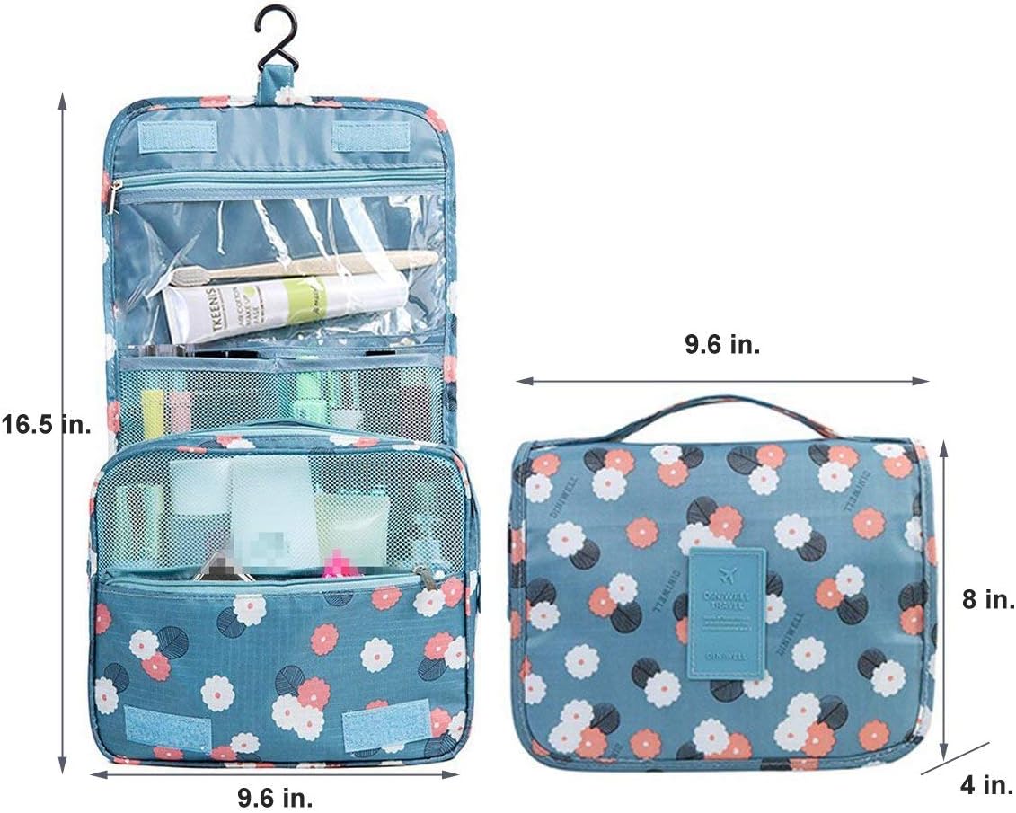 Travel Toiletry Bag,Travel Hanging Toiletry Wash Bag,Makeup Cosmetic Organizer for Women Waterproof,Portable Comestic Organiser (Blue) - Image 3