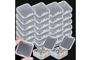 6Pcs Transparent Mini Square Storage Box Plastic Container Portable Jewelry Earplugs Packaging Storage Case, 4.5 * 4.5 * 2cm