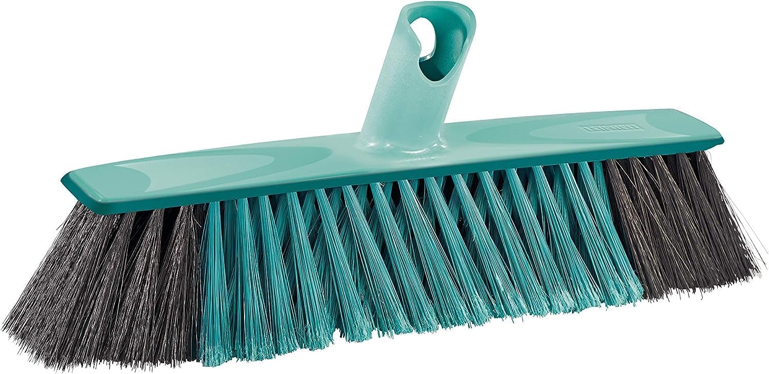 Leifheit All-Round brush Clean Xtra 30 cm, Innovative X Cross-Over-Bristles Brush, Connects to Leifheit Click System Handles, Broom Head Only