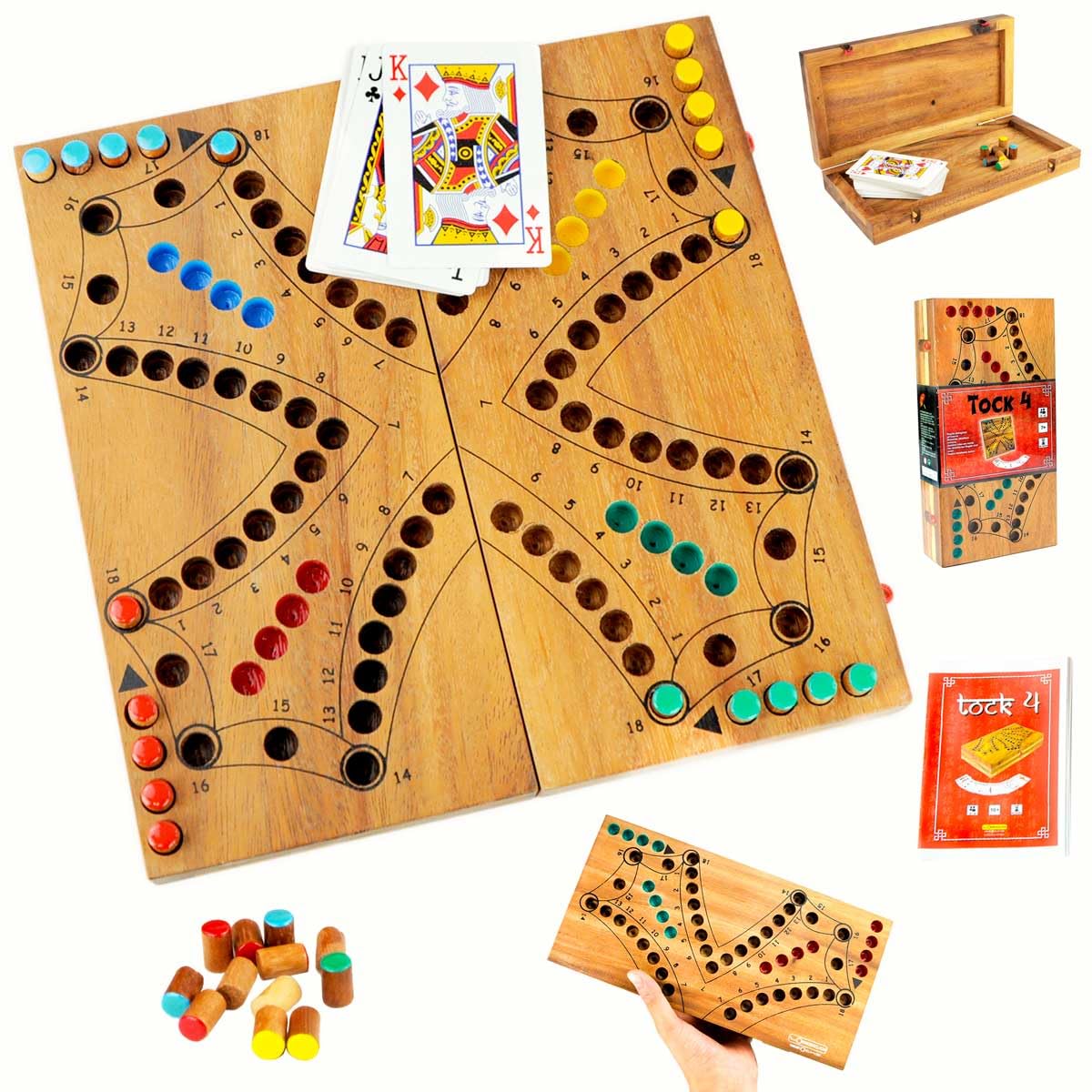 Logica Puzzles Art. Tock 4 - Wooden Board Game - Strategy Game for 2/4 Players - Family Game