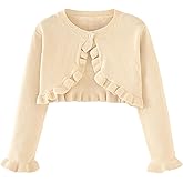 Miccina Toddler Girls Cardigan Sweater Bolero Shrug Baby Kids Long Sleeve Cropped Dress Up Button Closure Jacket Tops