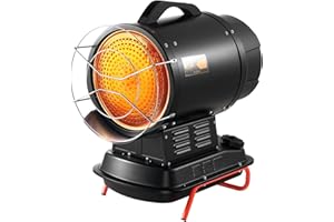 VEVOR 70000 BTU Radiant Kerosene Diesel Heater, Portable Industrial Space Heater with Adjustable Temp & Handle, Ideal for Job
