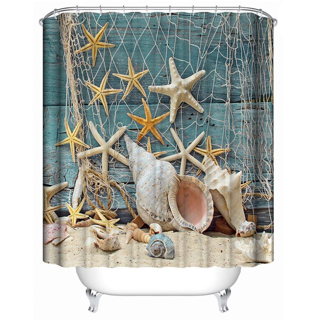 Shower Curtain Liners Diy Seashell Conch Starfish Shower Curtain