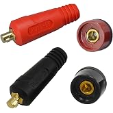 RIVERWELD TIG Welding Cable Panel Connector DKJ10-25 DKZ10-25 200A 4pcs | Plug &amp; Socket Set With Red &amp; Black Color Dinse-Style Quick Fitting