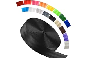 WEBSUKA Polyester Webbing Strap 16+Colors – 1"&1.5"&1.9" – 16.5 25 33 55 Yards Heavy Duty Webbing Roll, Flat Webbing Strap for Indoor&Outdoor Gear, Climbing, DIY Crafting, Repairing