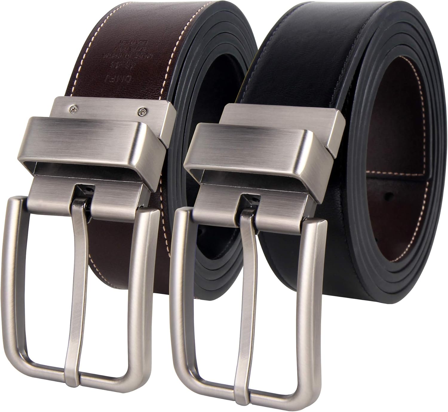 DXL Men's Big and Tall Canyon Ridge Casual Reversible Belt with Stretch