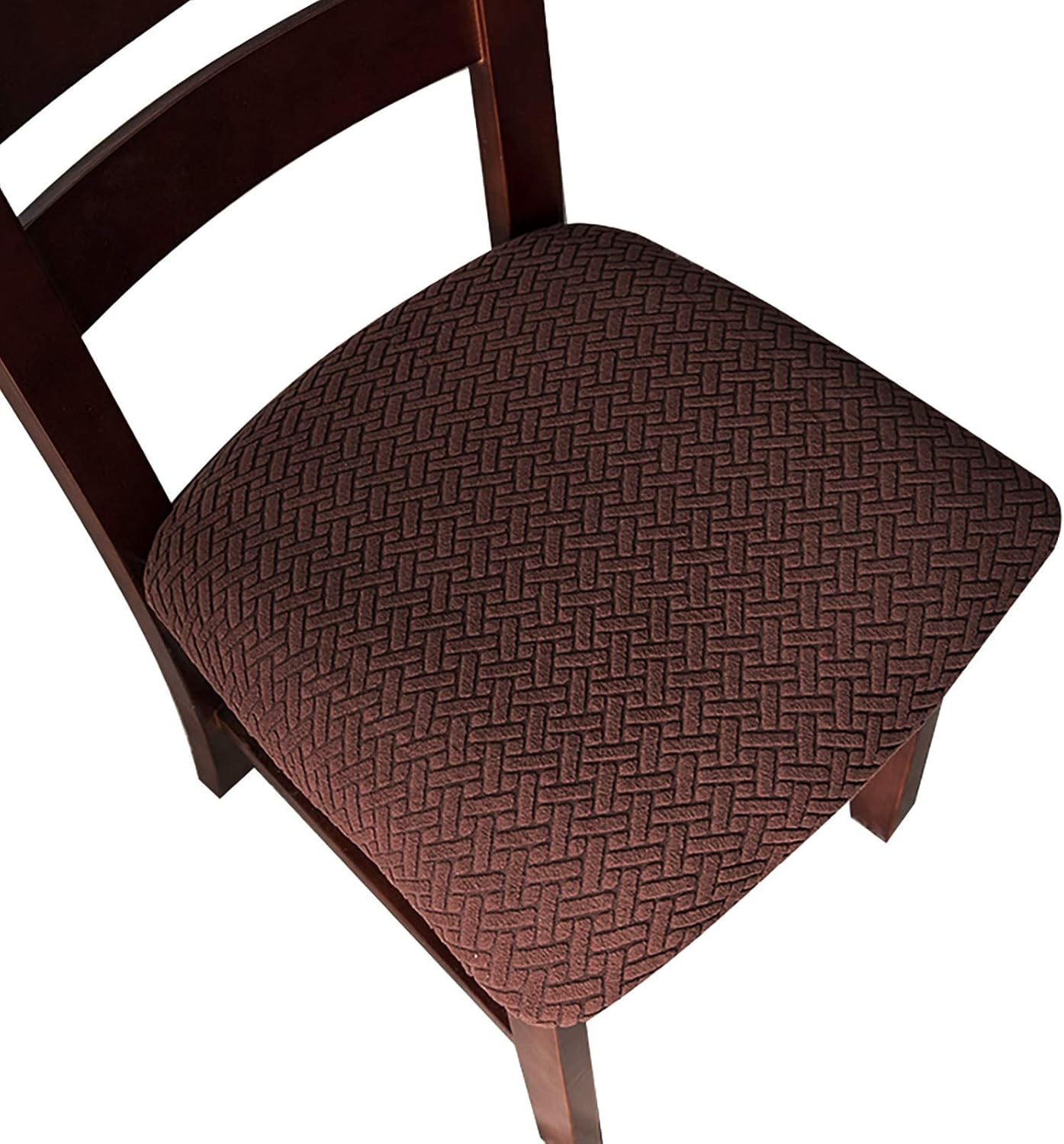 Slipcovers - Genina Seat Covers for Dining Room Chair Seat Slipcovers Kitchen Chair Covers (Chocolate, 4 Pcs)