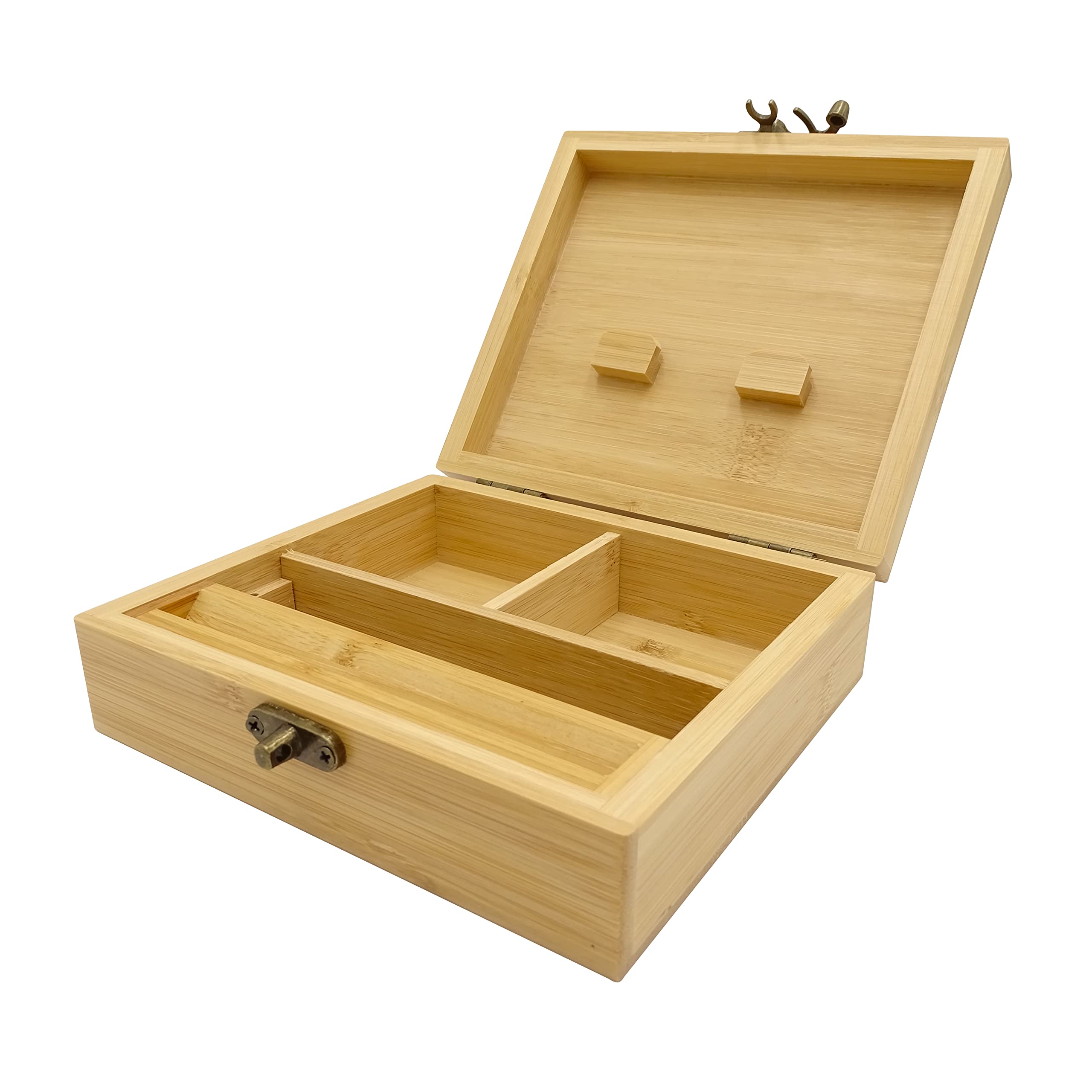 Headchef HCB3 Bamboo Wooden Rolling Storage Box, Brown