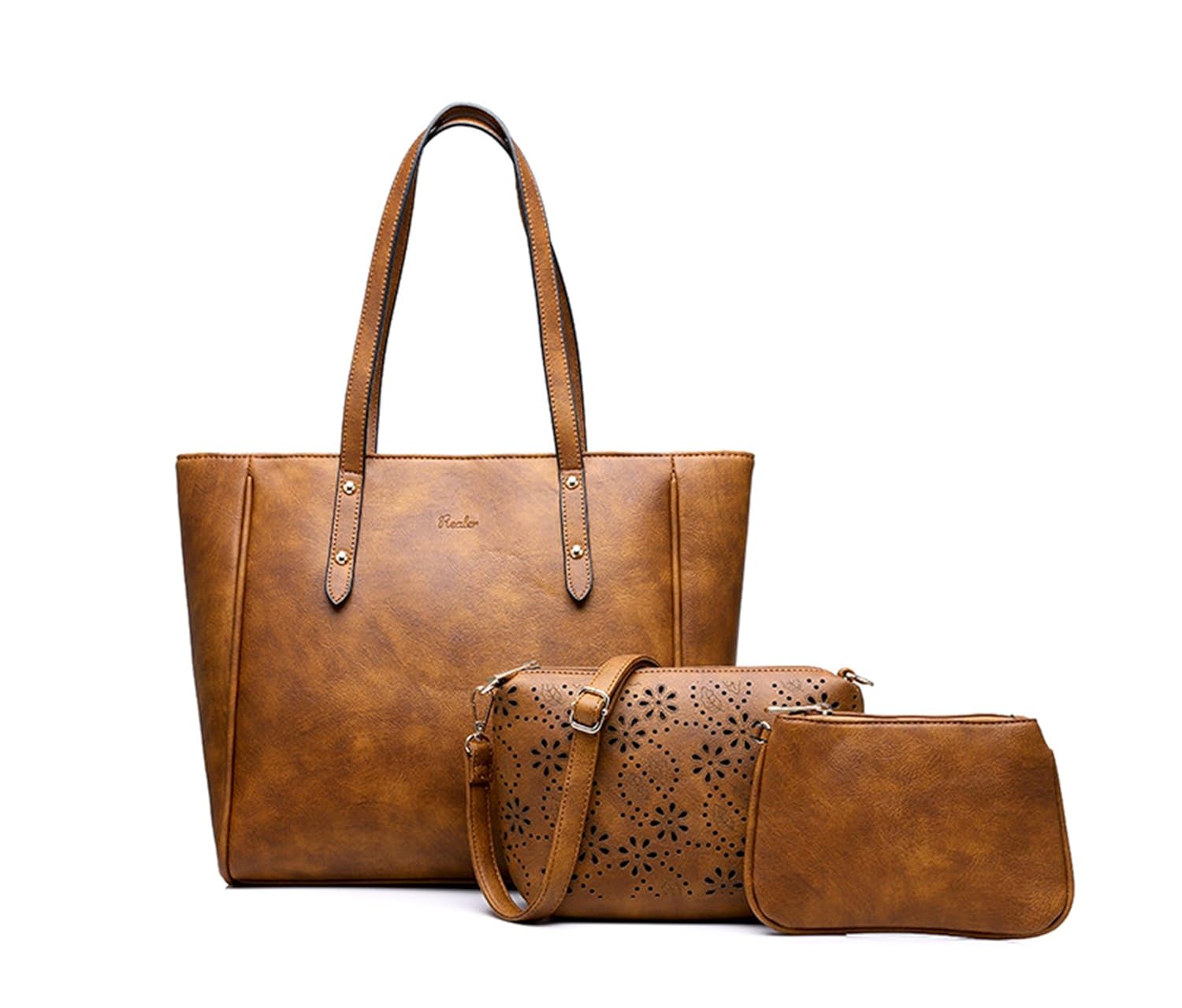 di grazia women's shoulder bag, satchel and coin pouch (brown)