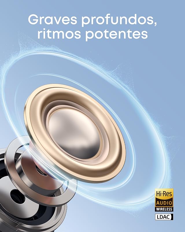 Anker C50i, auscultadores abertos, auscultadores com clip, design FlexiClip, drivers de 12mm com graves potentes, chamadas claras por IA, uso 28h, ajuste seguro, IP55, Bluetooth 6.0