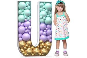 MIXIFOX Mosaic Letters for Balloons, 3FT Marquee Light up Letters U, Large Letters for Party Decorations, DIY Kit Marquee Letters Baby Letters for Baby Shower Birthday Wedding Anniversary, Pre-Cut Foamboard