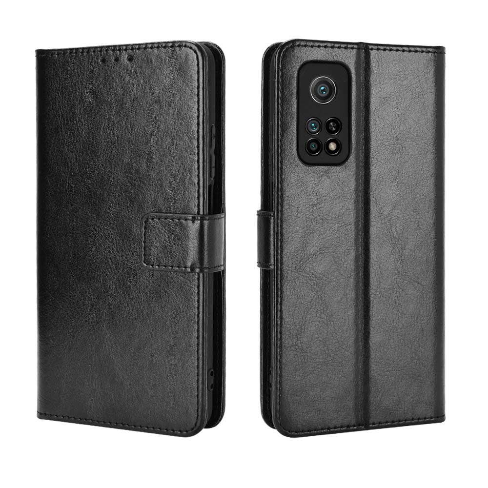 Wallet Case for Xiaomi Mi 10T 5G/Xiaomi Mi 10T Pro 5G Case, Retro Style Wallet Magnetic Cover with Credit Card Slots and Flip Stand, Leather Phone Case Compatible with Xiaomi Mi 10T 5G, Black โ image 1