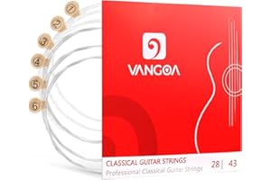Vangoa Classical Guitar Strings, Nylon Guitar String Set for Classical Guitar, Replacement 6 Guitar Steel Nylon Strings for Classical Guitar Acoustic Guitar, 28-43 Gauge