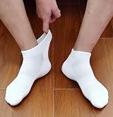 FORMEU Women Ankle Socks White 4 Pairs Low Cut Cotton Breathable Cushioned view 2