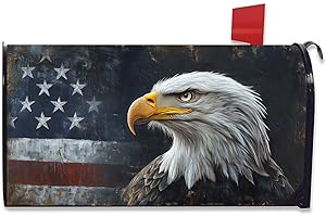 Nanikore American Flag Independence Day Mailbox Covers Magnetic Patriotic Memorial Day 4th of July Standard Size 21x18 Inches for Outdoor Garden Yard Decor (Eagle)