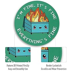 Funny Dumpster on Fire Round Mouse Pads for