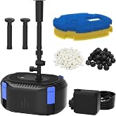 AquaMiracle All-in-One Koi Pond Filters for Outdoor Ponds 200-350 Gal | Pond Fountain Pump with 3 Spray Patterns | Fountain Kit with 400GPH Water Pump for Garden, Water Feature, Bird Baths