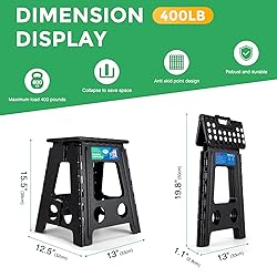 Dyforce 16 Inch Folding Step Stool 400lbs Capacity