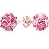 Galaxy Gold GG 7.5 Carat 14k Solid Rose Gold Stud Earrings with Natural Pink Topaz