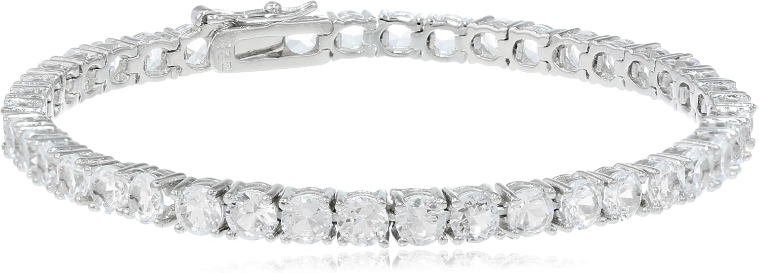 thumbnail image 2 of Amour Sterling Silver Tennis Bracelet – Created White Sapphire & Ruby, 7.25 Inch, 14.5 TCW, 925 Silver 2 of 2