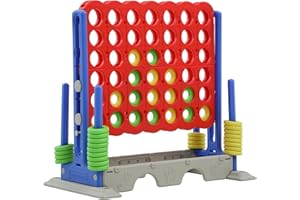 LDDAL Giant 4 in a Row Yard Connect Game, Jumbo Four Connect Height Adjustable Outdoor Large Games, Backyard Games with Stable Base for Adults and Family