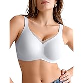Vertvie Wireless Bras for Women No Underwire Supportive Mesh Crossover Bra Seamless Push Up Full Coverage Everyday Bralettes