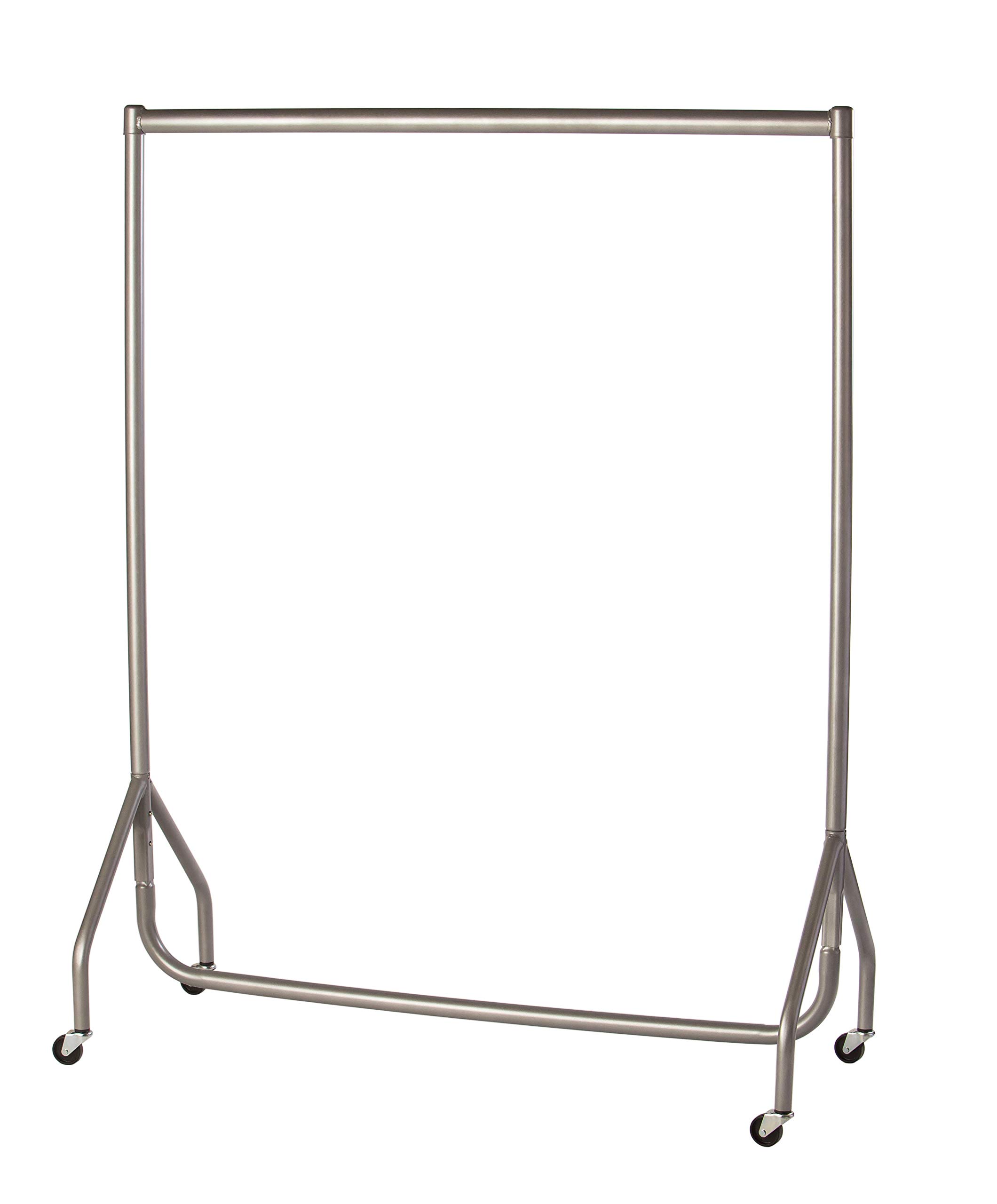 The Shopfitting Shop HEAVY DUTY SILVER GREY Clothes Rail 5ft Long x 5ft High Garment Storage Rack 32mm Steel Tube