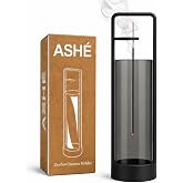 Incense Holder with Ash Catcher – Upside Down Incense Burner, Windproof Glass No Mess Heavy Metal Base, Anti-Ash Incense Holder for Sticks, Minimalist Desk Decor for Home Meditation Yoga (Black)