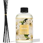 Cocorrína Reed Diffuser Refill Gardenia 17oz (500ml) with 8 Sticks - Premium Long-Lasting Scented Oil, Home Fragrance for Bedroom, Bathroom Home Decor