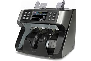 Khippus PRO-5500 Money Counter Machine, Professional Cash Counting, Counts Value of Sorted Bills, Counterfeit Bill Detector UV/IR/MG/MT/DD/HLF/CHN.