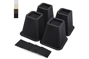 ANNKUT 6 Inch Heavy Duty Bed Risers, Furniture Risers for Desk, Chair, Table or Sofa, Couch Lift Risers, Supports up to 2200 lbs per Leg(4 Pack Black)
