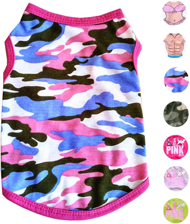 Dog Shirts Pet Shirts Dog T-Shirt Puppy Dog T Shirt Dog Vest Puppy Vest Pet Clothing Puppies Clothes for Small Dogs Doggie Tee Summer Apparel Female Dog Shirt Beach Wear­