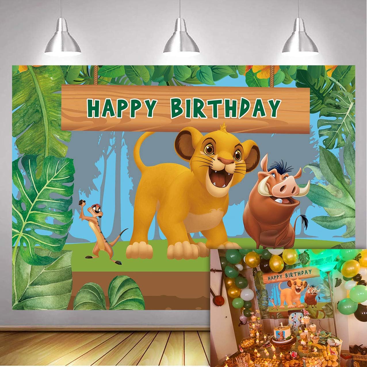 Daniu Cute Lion King Baby Simba Backdrop Jungle Safari Background Kids Childrens Birthday Party Photography Photo Baby Shower Backdrop Vinyl Decor 180cmx120cm