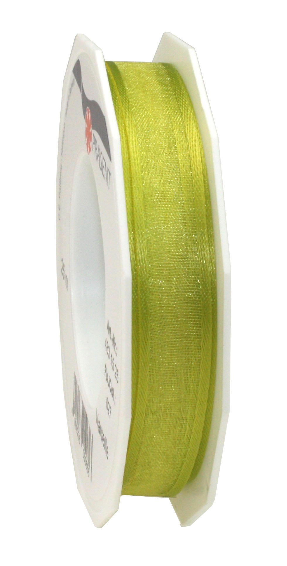 C.E. Pattberg Präsent - Marseille Wired Organza Ribbon Lime Green 15 mm width, 25 m length — image 1